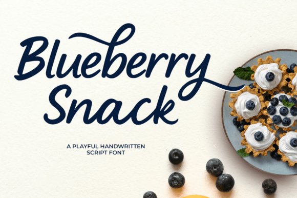 Blueberry Snack: A Sweet Touch for Script Handwritten Design Projects
